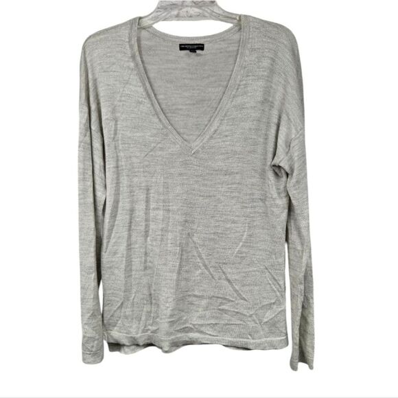 Lane Bryant Fine Merino Wool Sweater Beige Shimmer Pullover V-Neck Spring Work L - Picture 10 of 10